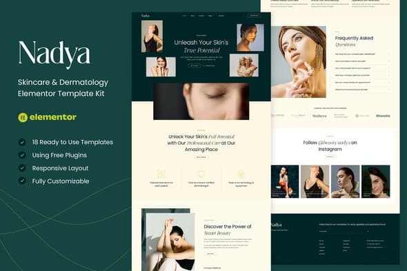Nadya - Skincare & Dermatology Elementor Template