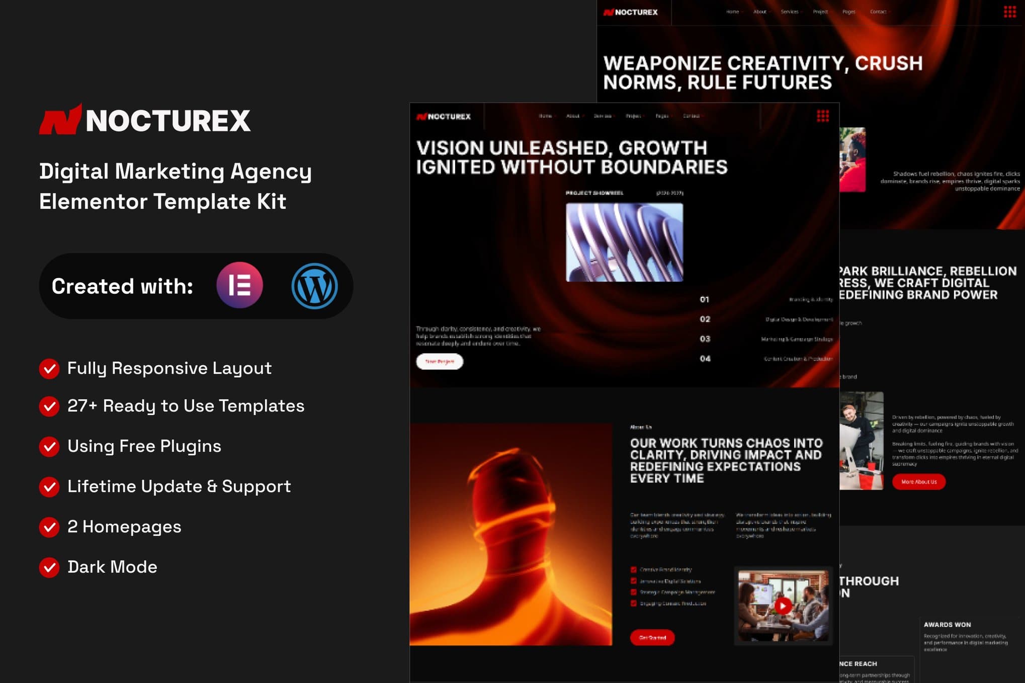 Nocturex - Digital Marketing Agency Elementor Template