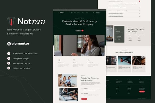 Notrav - Notary Public & Legal Services Elementor Template