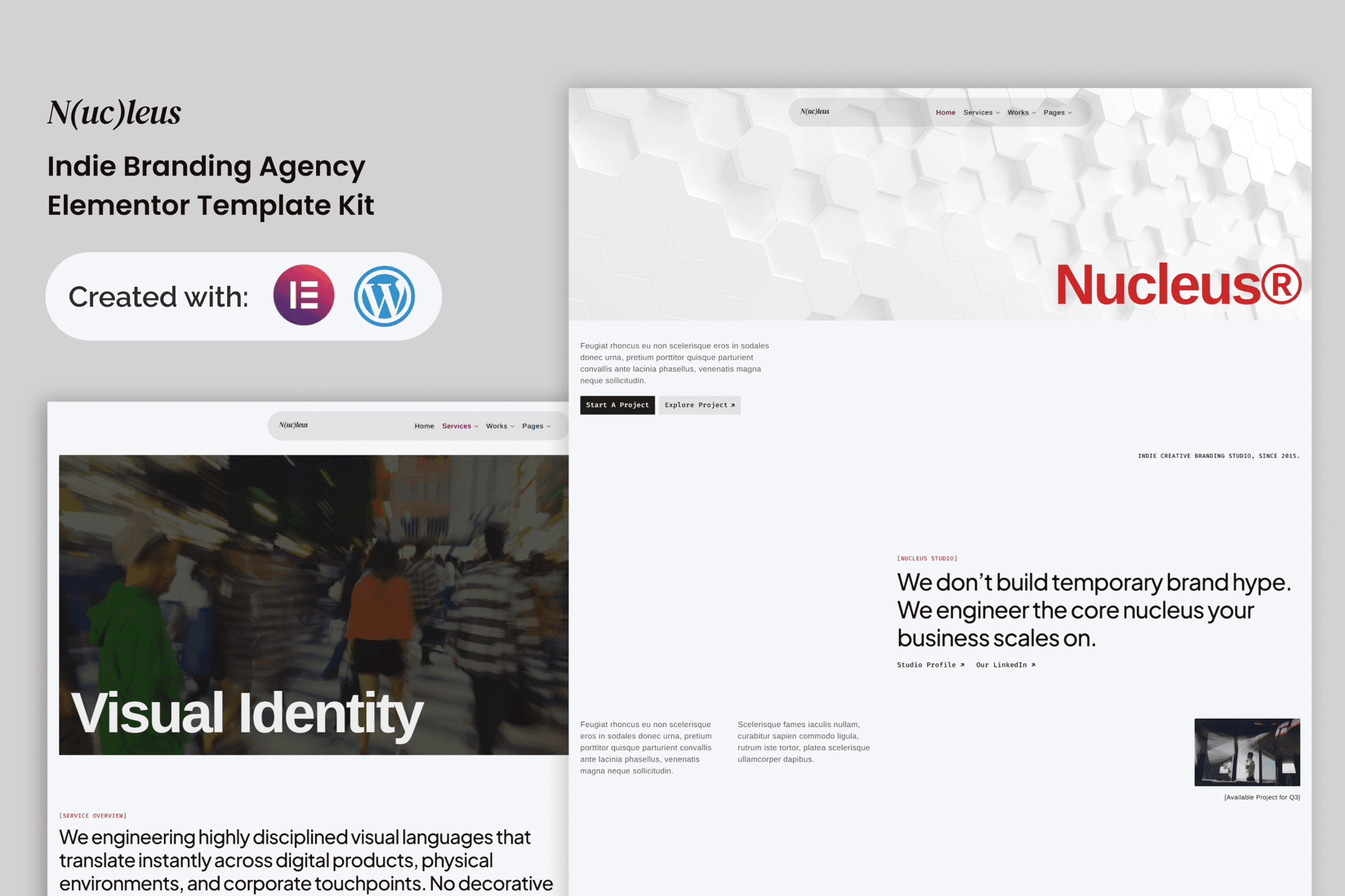 Nucleus – Indie Branding Agency Elementor Template