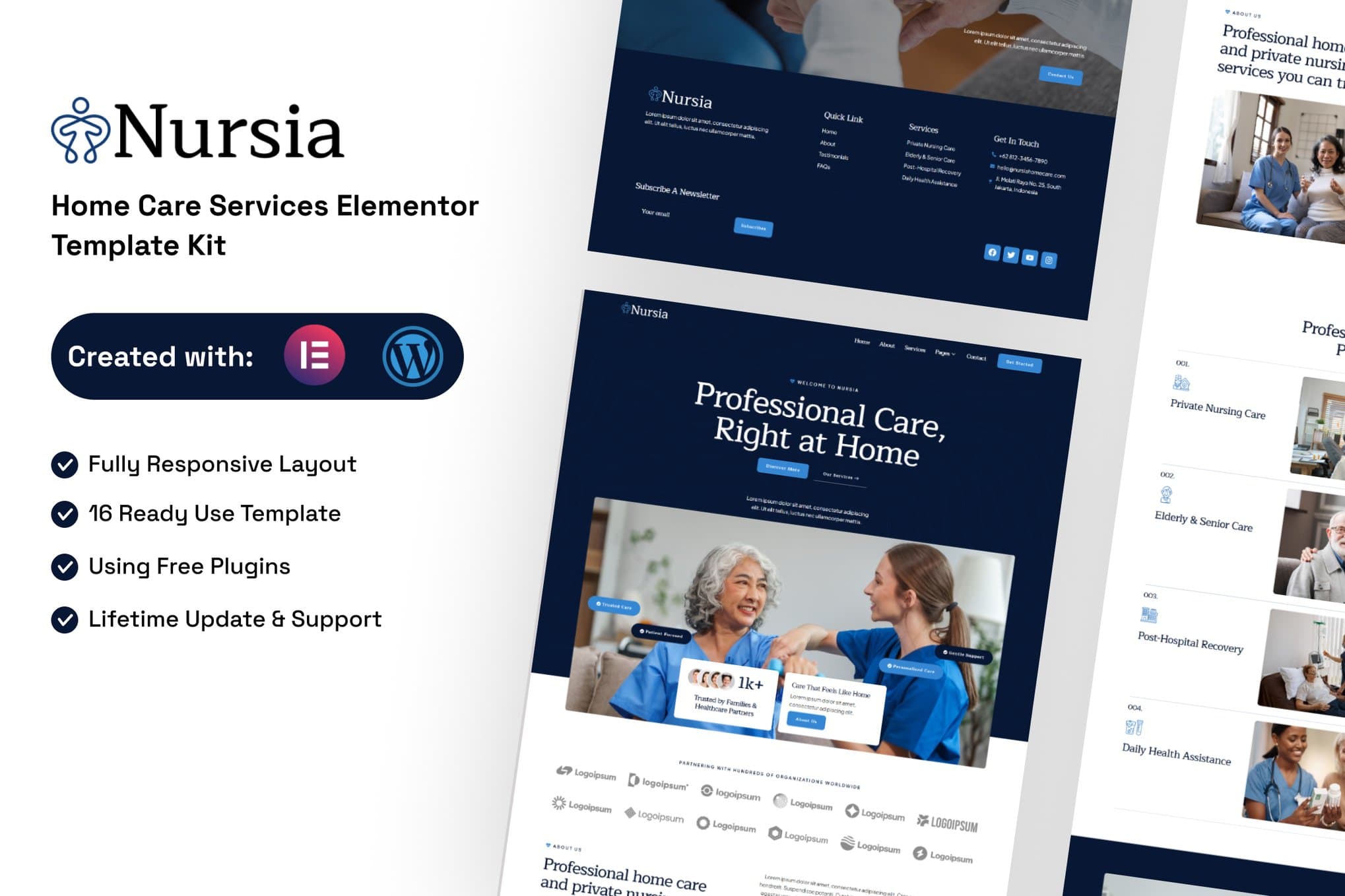 Nursia - Home Care Services Elementor Template