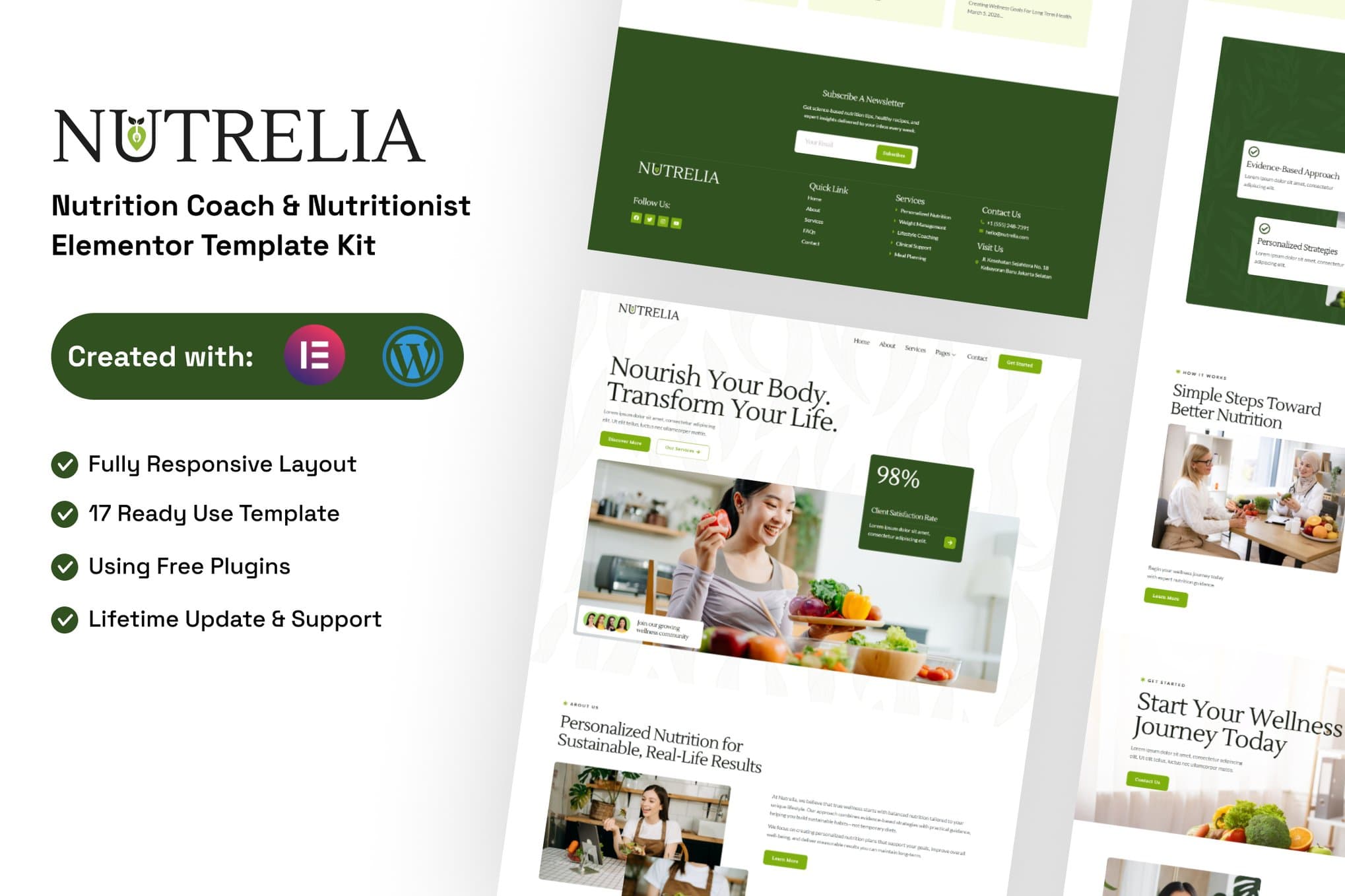 Nutrelia - Nutrition Coach & Nutritionist Elementor Template