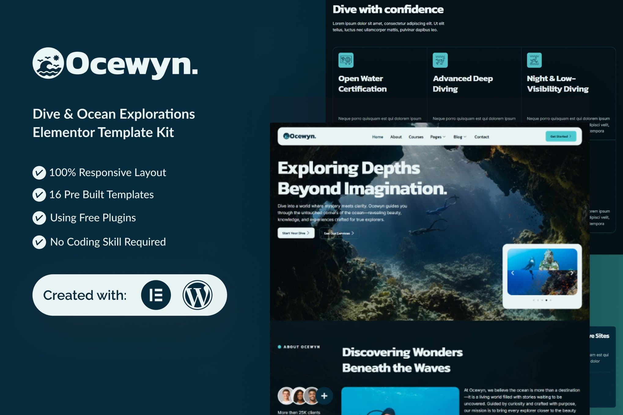 Ocewyn - Dive & Ocean Explorations Elementor Template