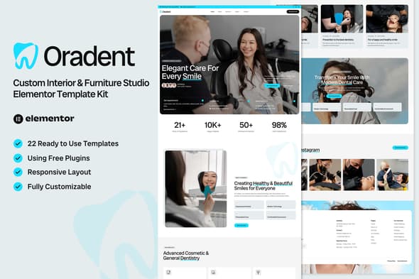 Oradent - Cosmetic Dental Clinic Elementor Template