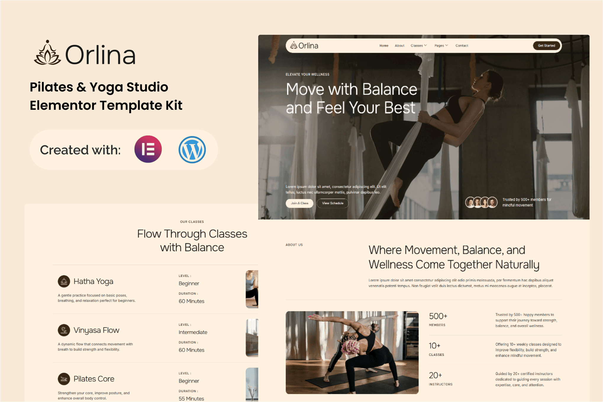 Orlina - Pilates & Yoga Studio Elementor Template