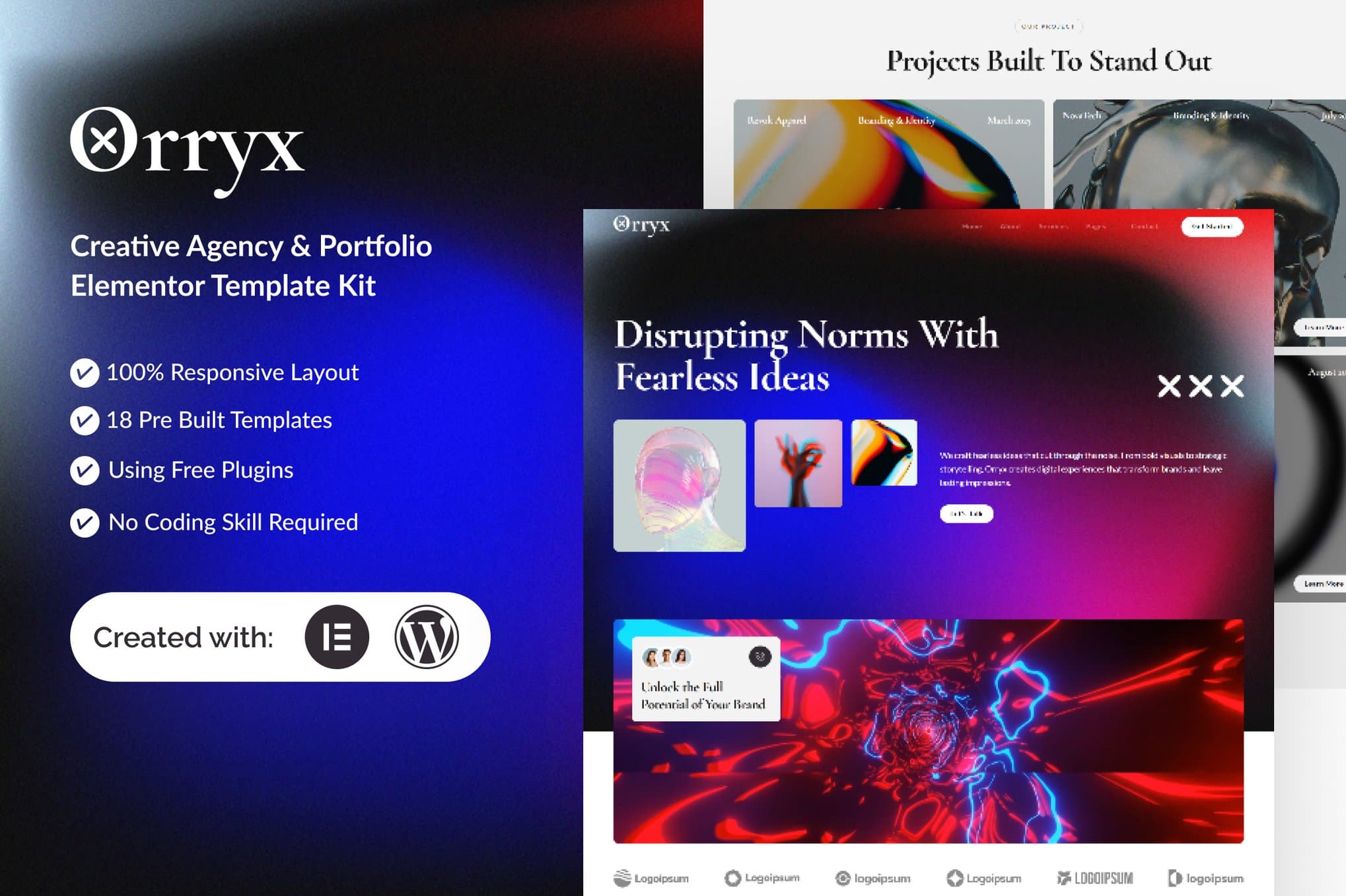 Orryx - Creative Agency & Portfolio Elementor Template