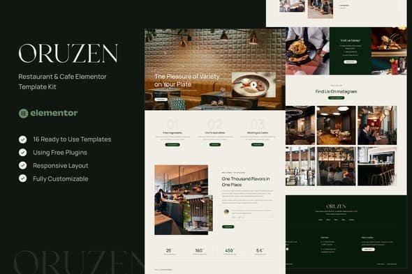 Oruzen - Restaurant & Cafe Elementor Template