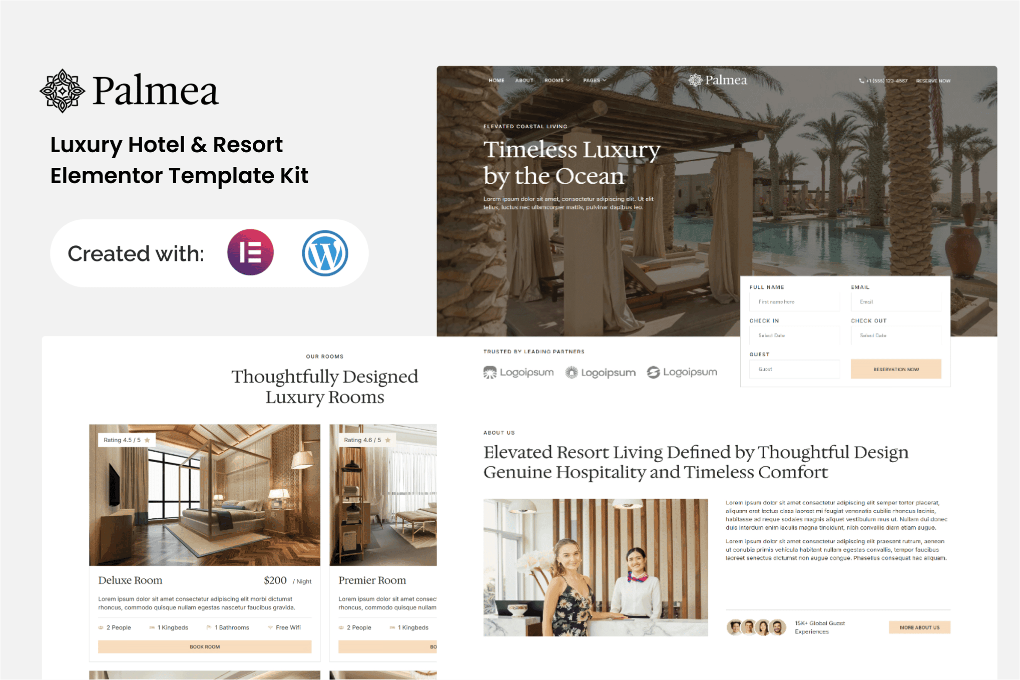 Palmea - Luxury Hotel & Resort Elementor Template