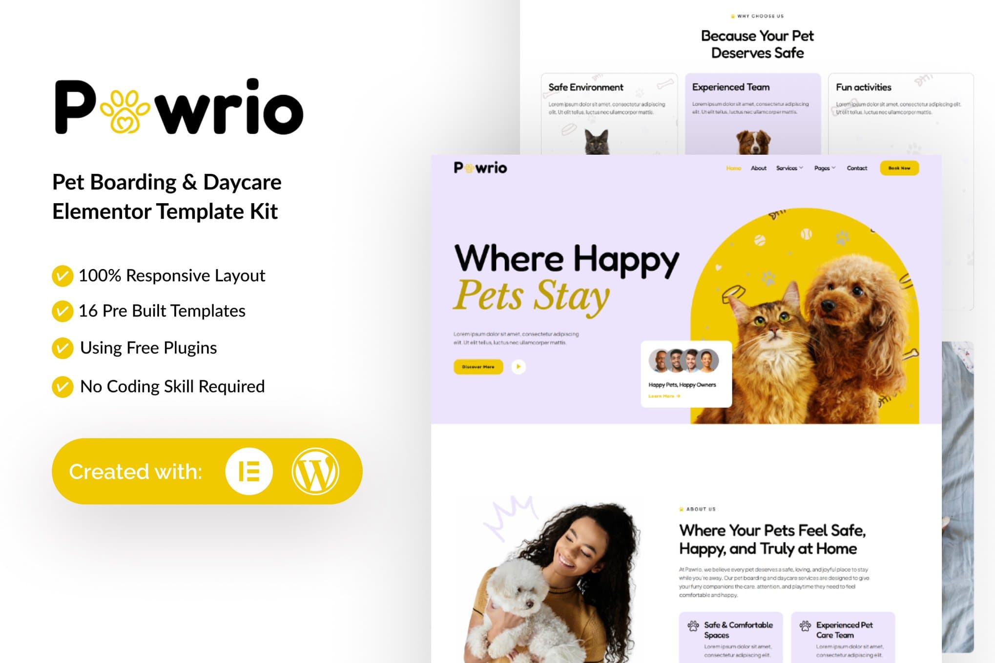 Pawrio - Pet Boarding & Daycare Elementor Template