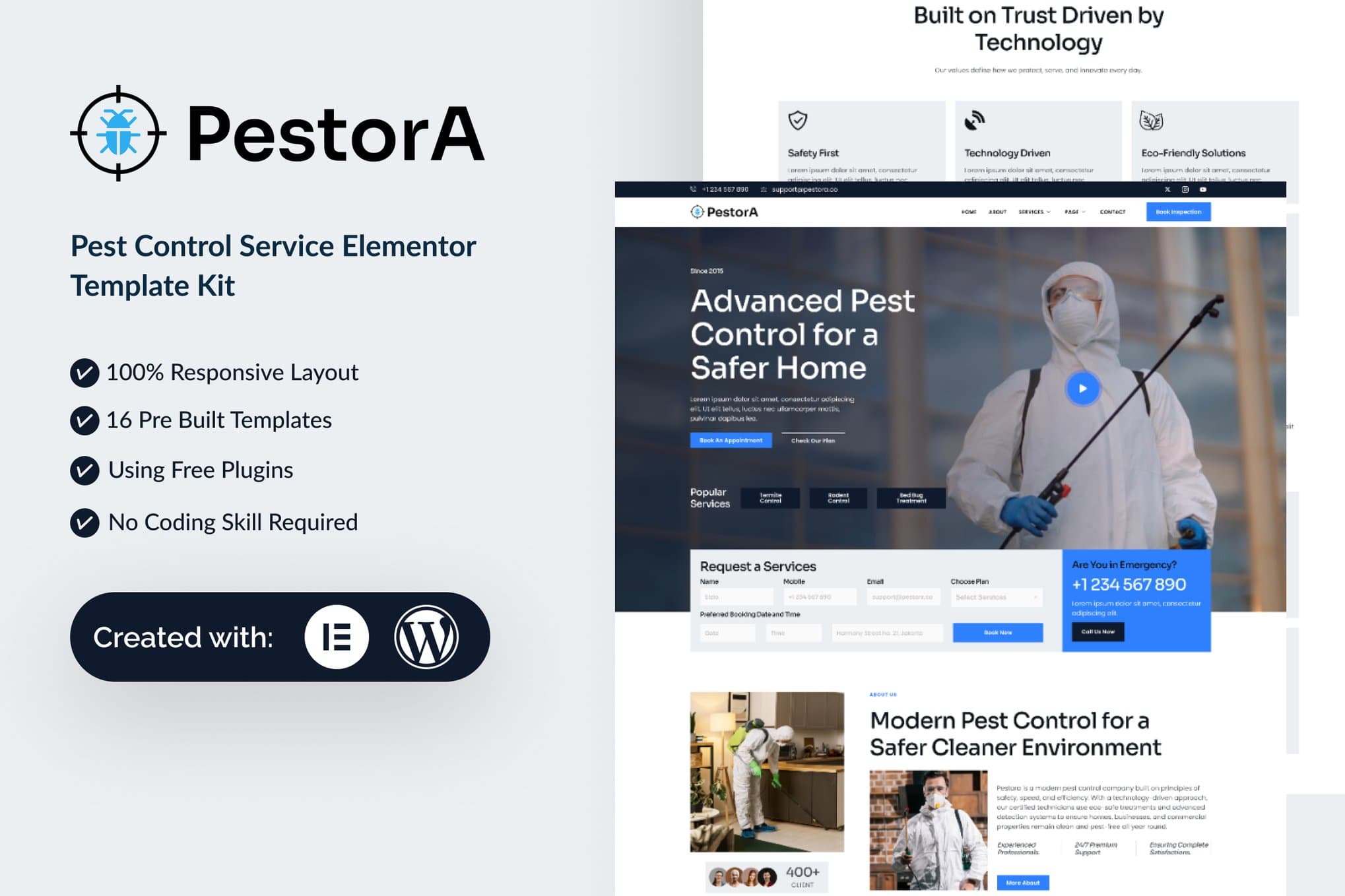 Pestora - Pest Control Services Elementor Template