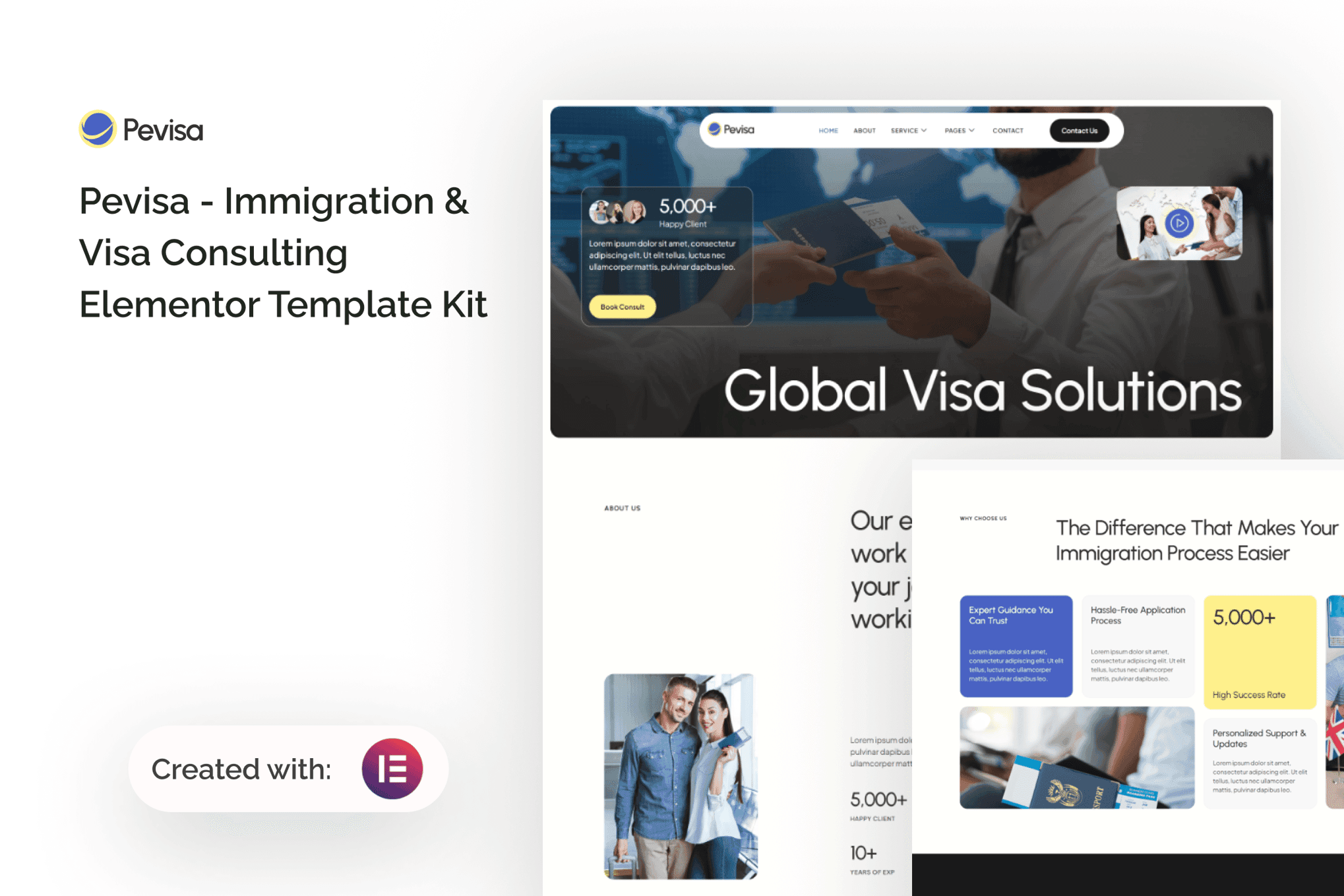 Pevisa - Immigration & Visa Consulting Elementor Template