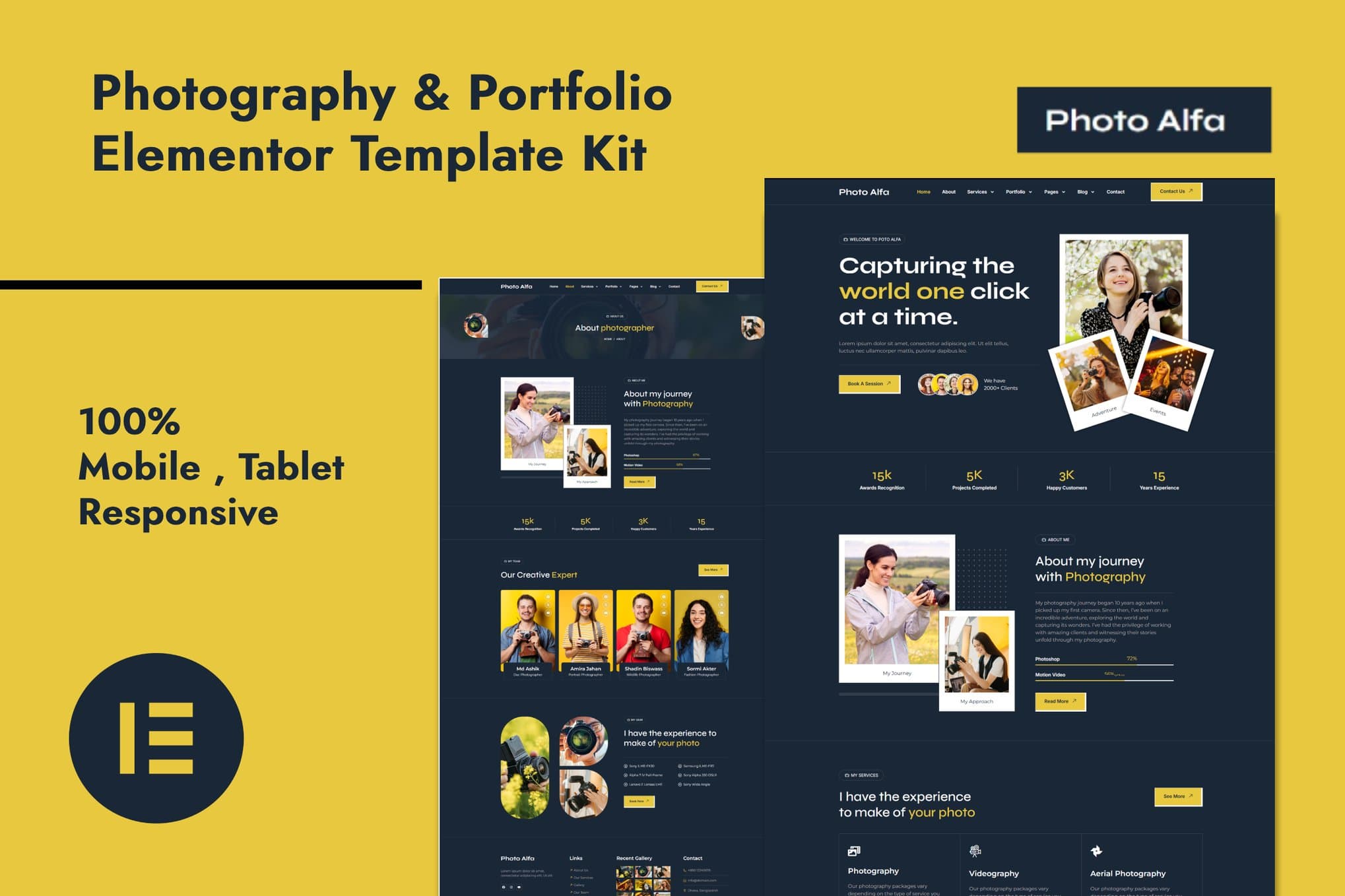 Photo Alfa - Photography & Portfolio Elementor Pro Elementor Template