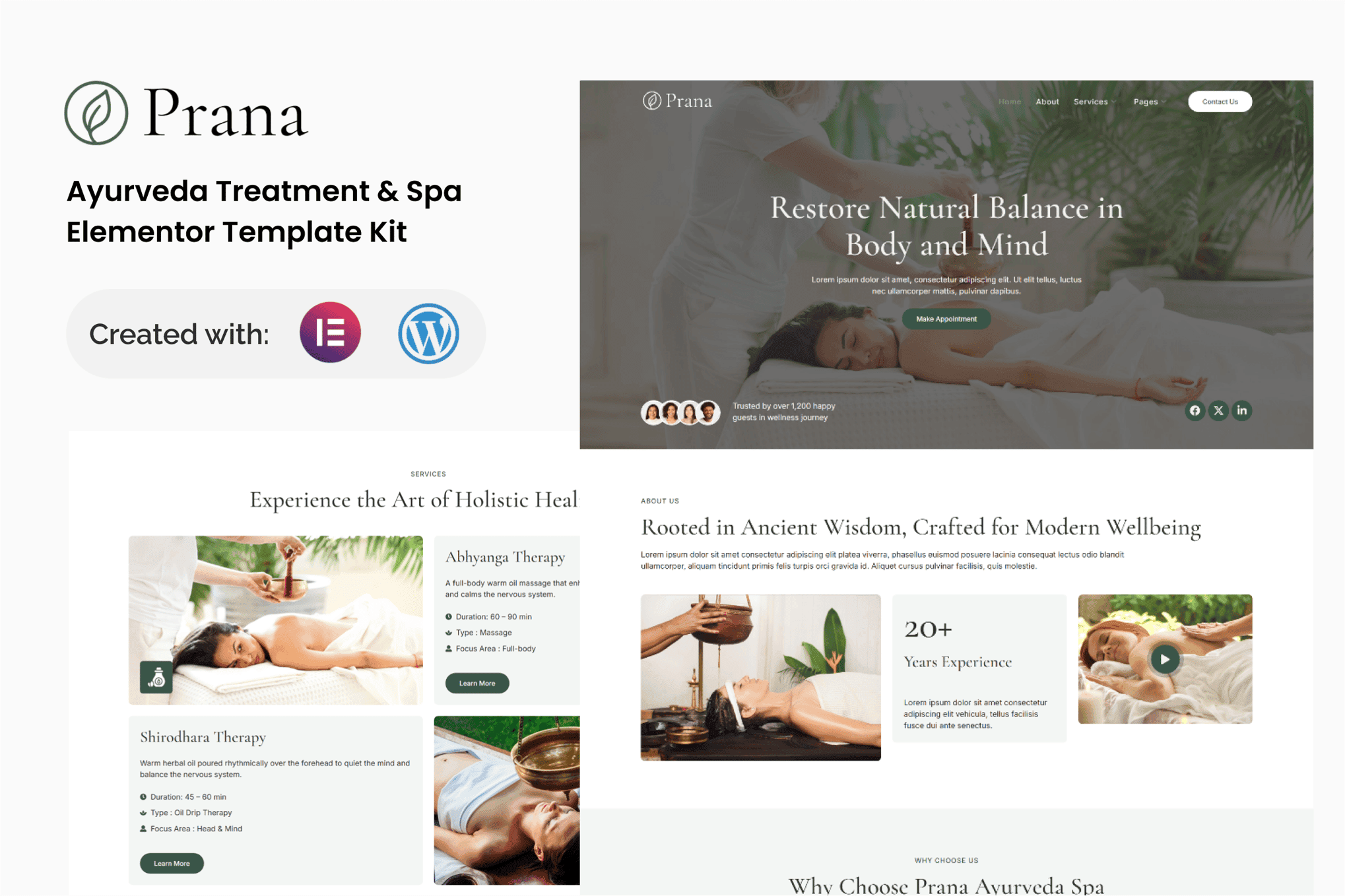 Prana - Ayurveda Treatment & Spa Elementor Template