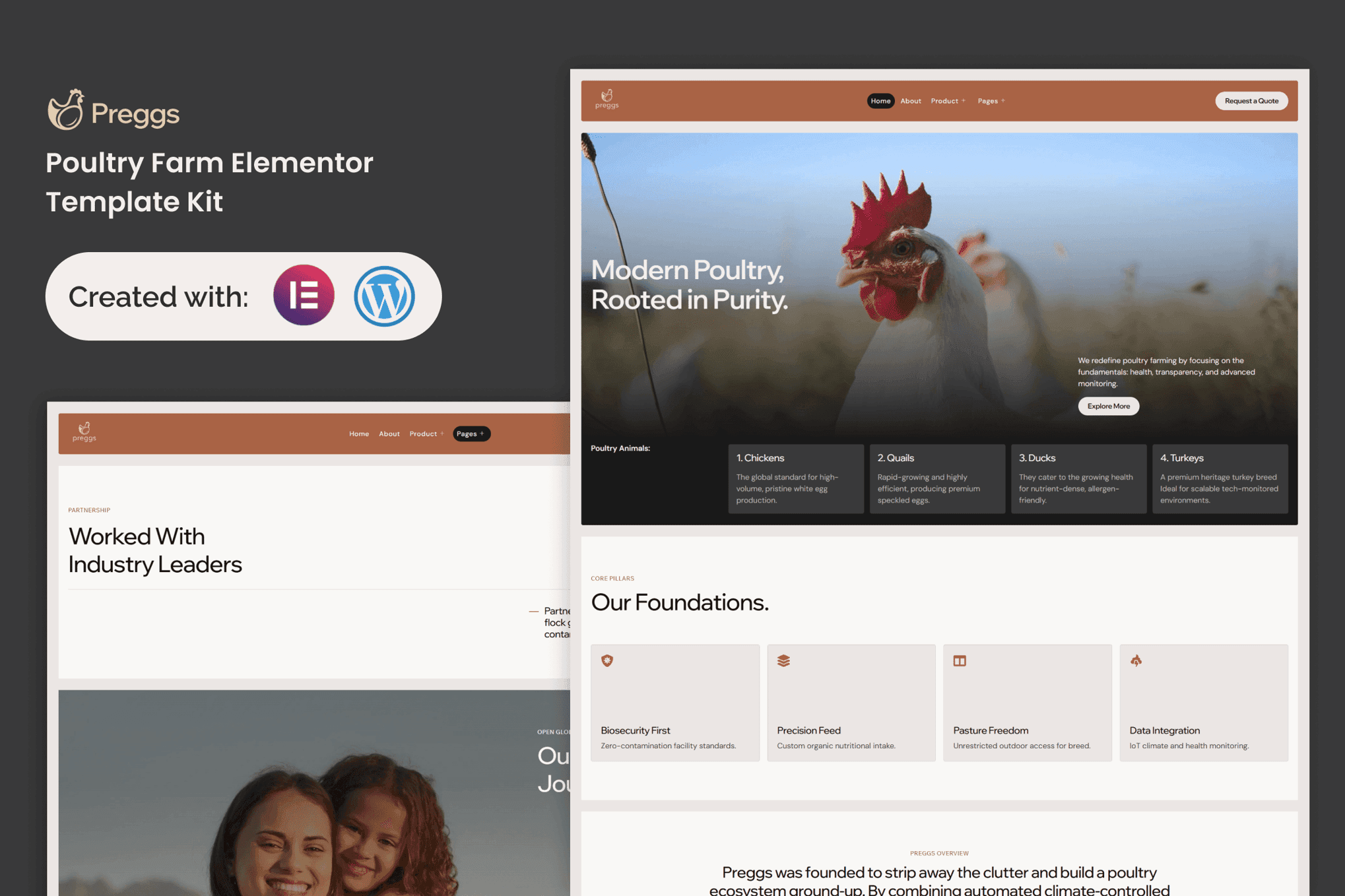 Preggs - Modern Poultry Farm Elementor Template