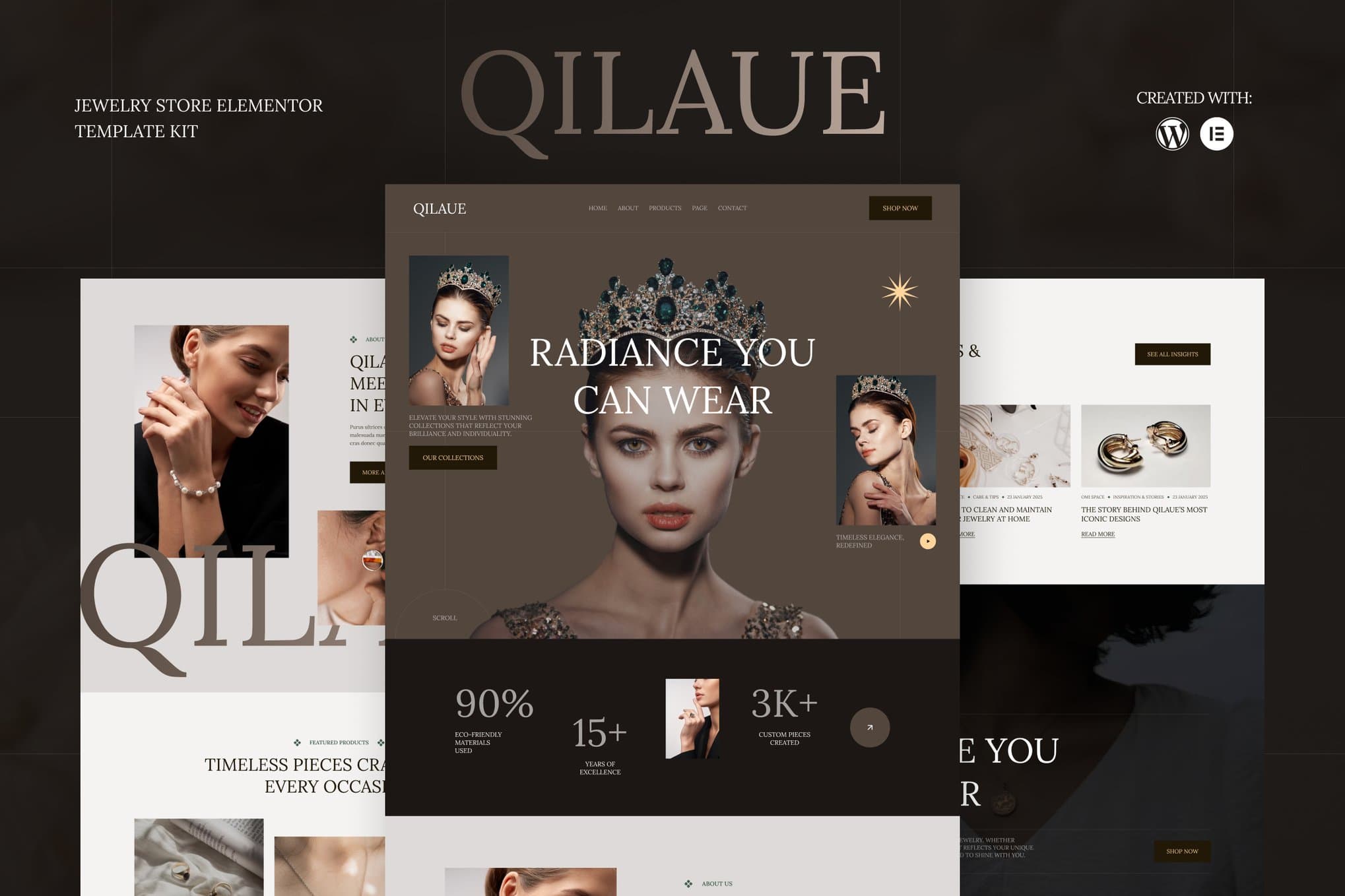 Qilaue - Jewelry Store Elementor Template