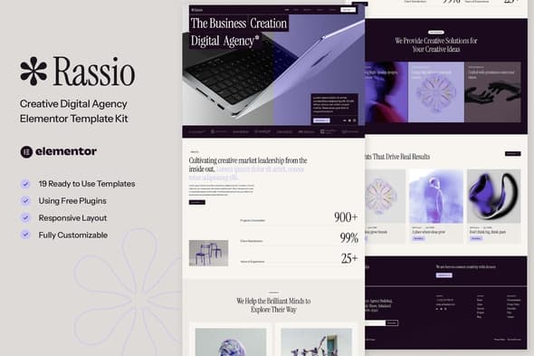 Rassio - Creative Digital Agency Elementor Template