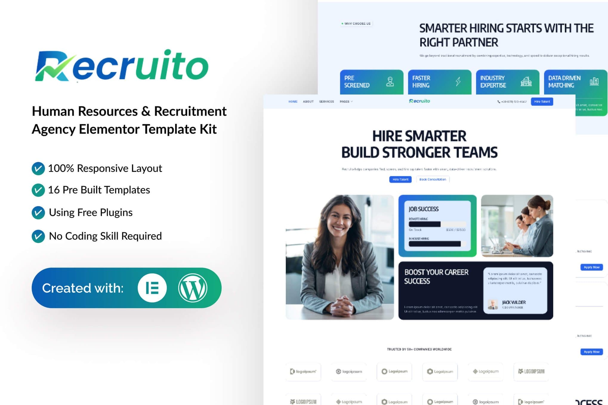 Recruito - Human Resources & Recruitment Agency Elementor Template