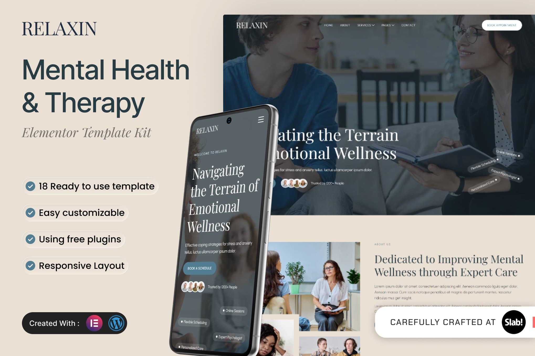Relaxin - Mental Health & Therapy Elementor Template