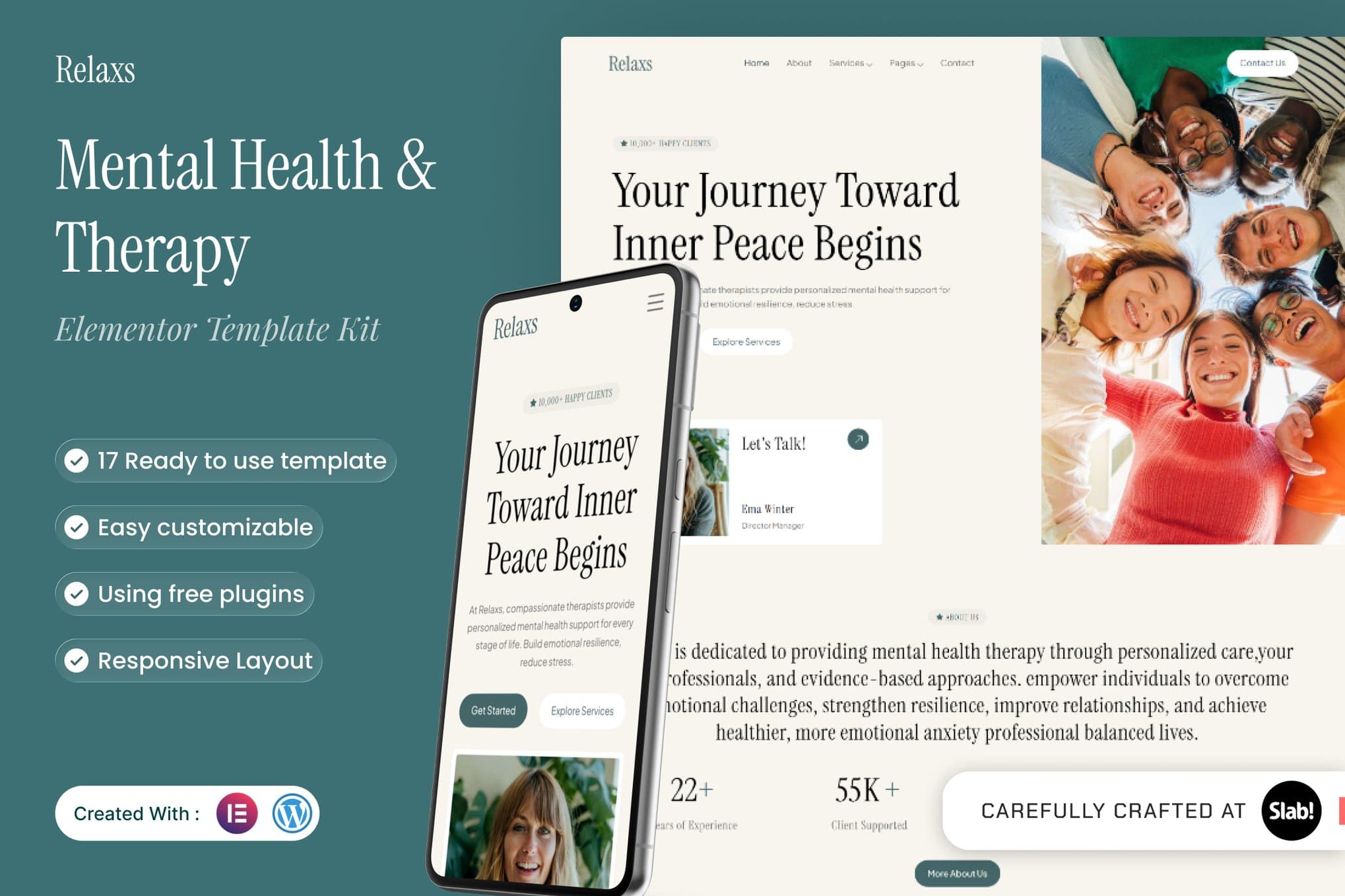 Relaxs - Mental Health & Therapy Elementor Template