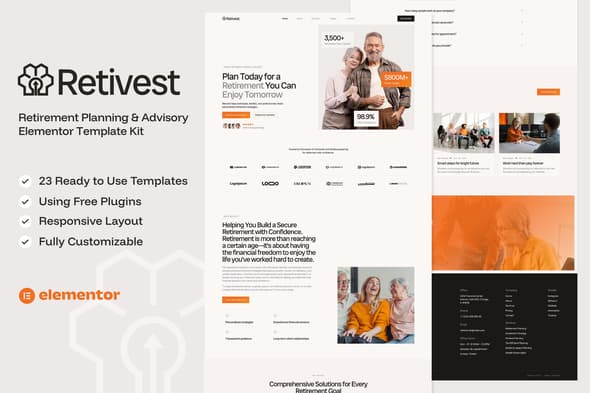 Retivest – Retirement Planning & Advisory Elementor Template