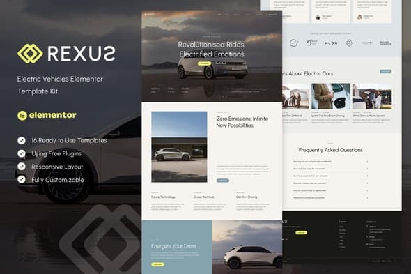 Rexus - Electric Vehicles Elementor Template