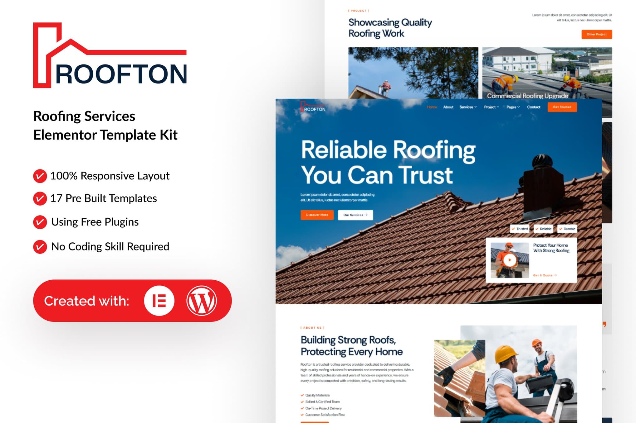 Roofton - Roofing Services Elementor Template