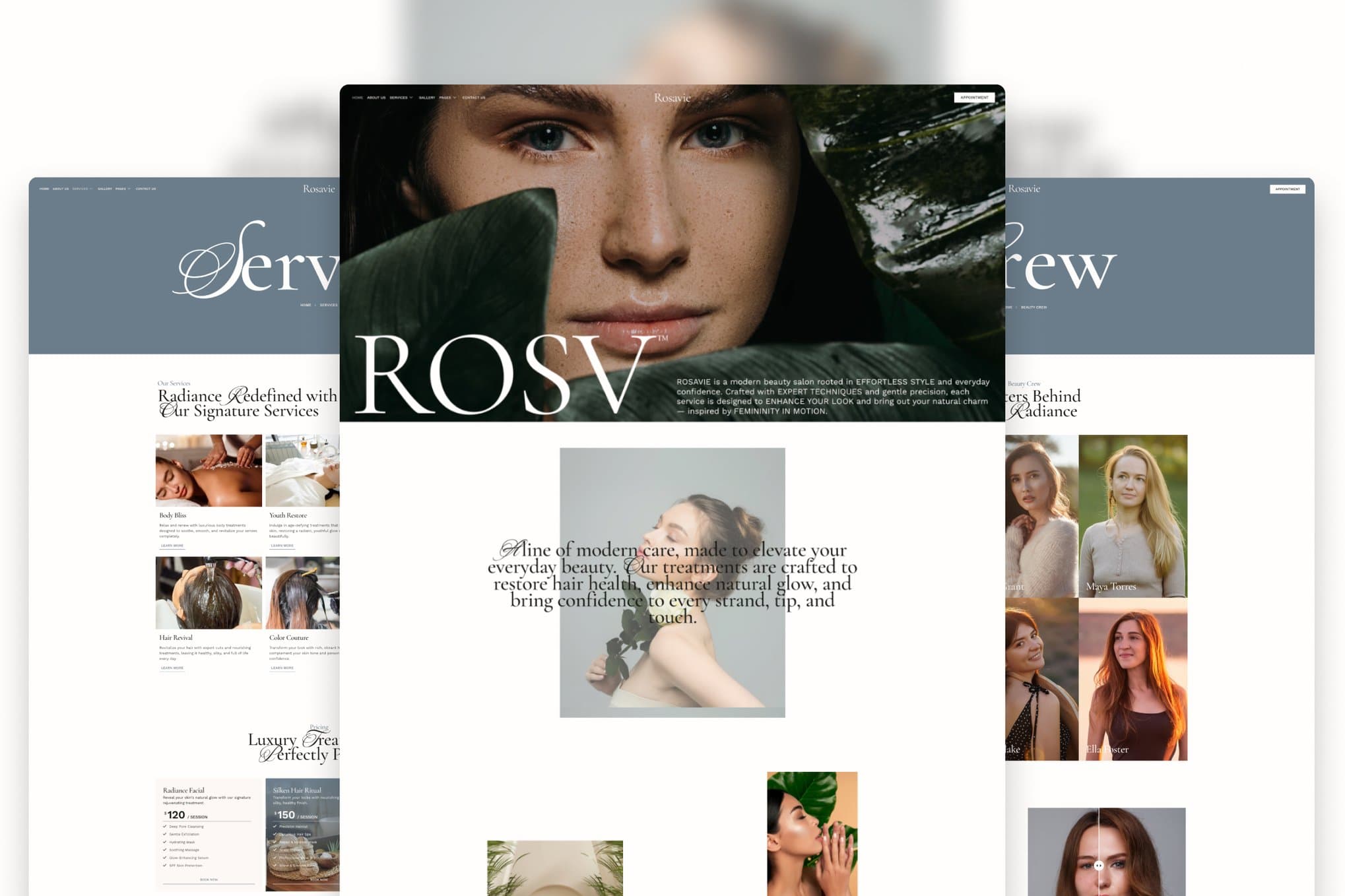 Rosavie - Soft Luxe Beauty Salon Elementor Template