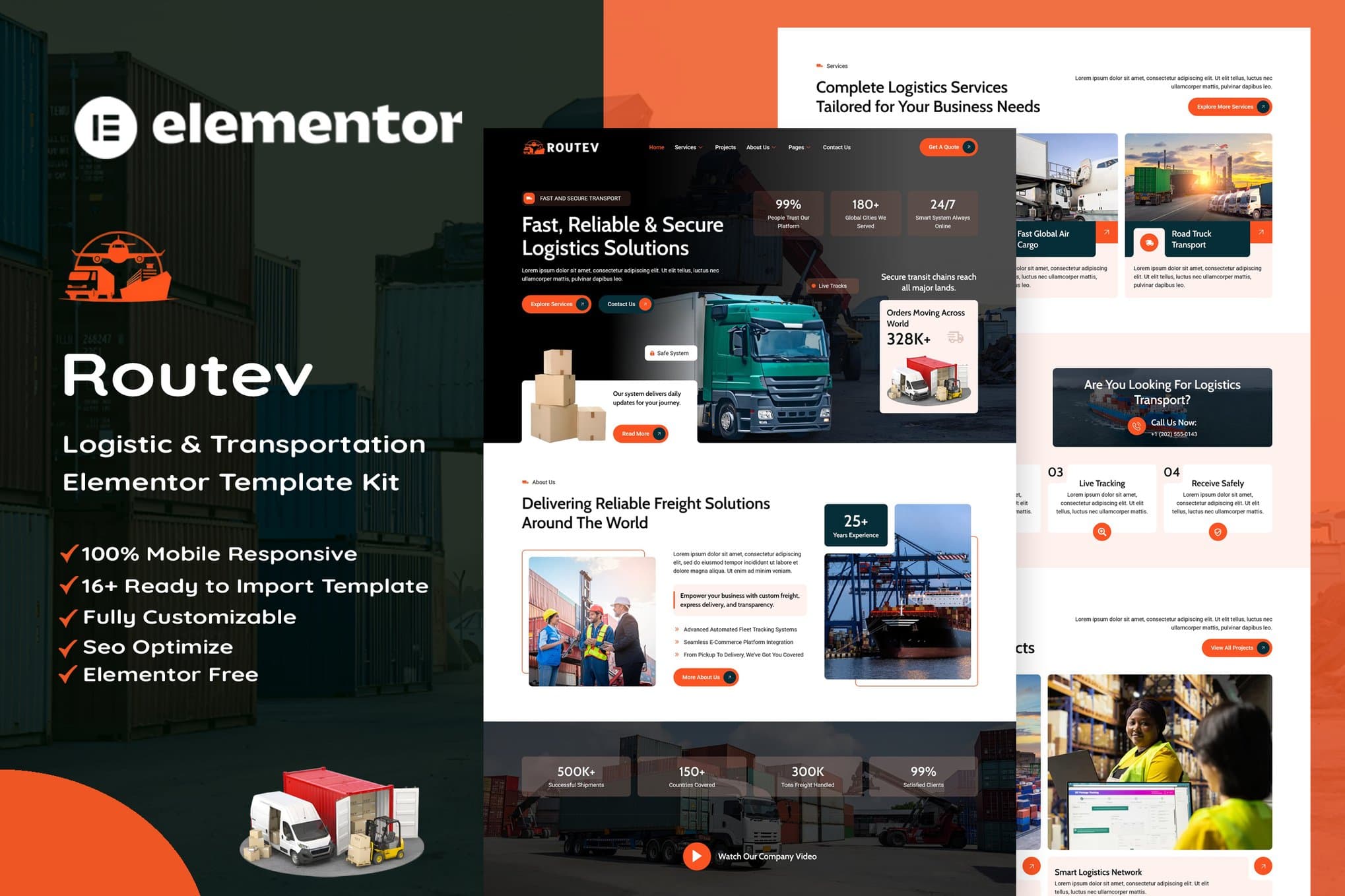 Routev - Logistics & Transportation Elementor Template