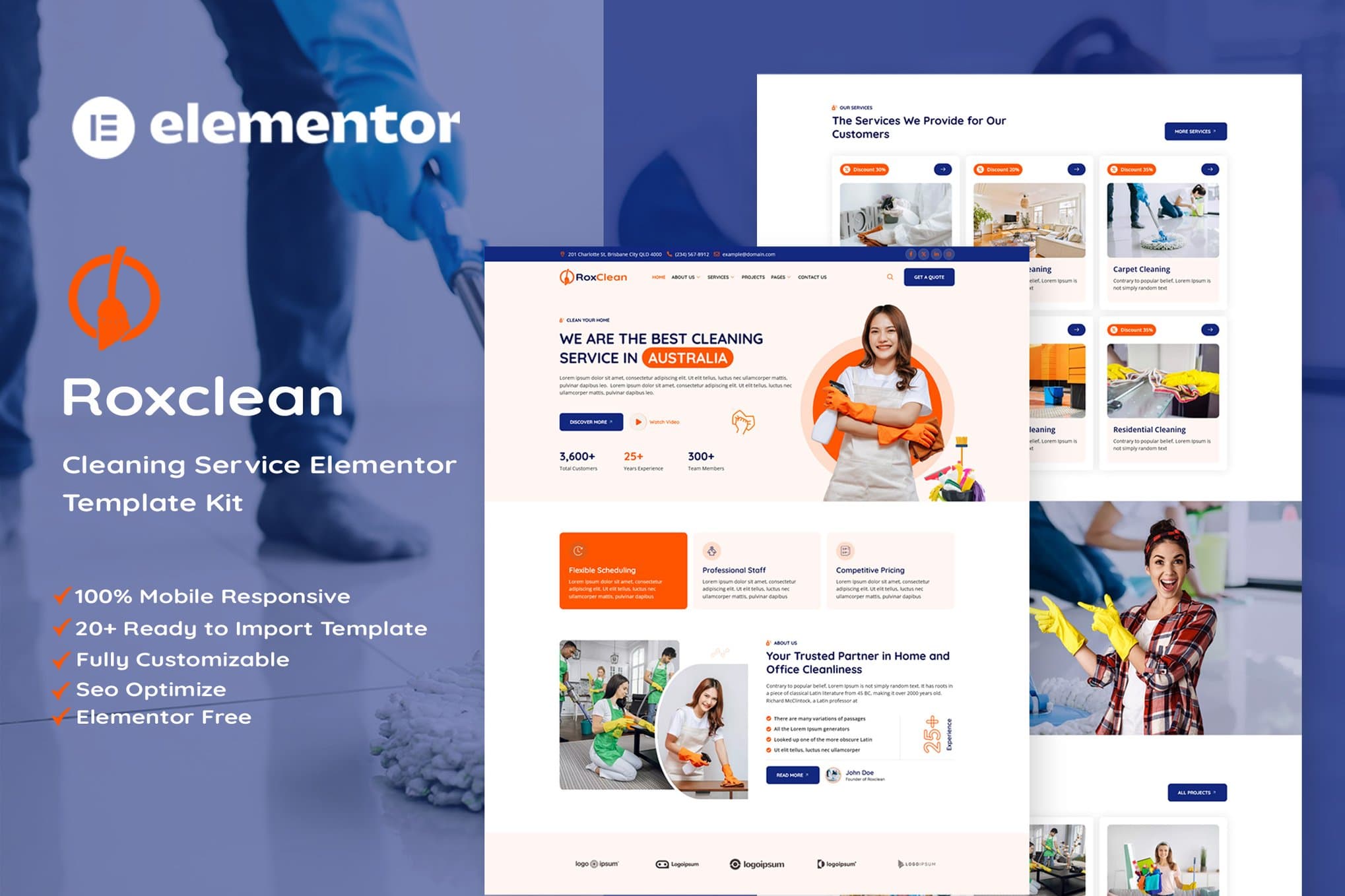 RoxClean - Cleaning Services Elementor Template