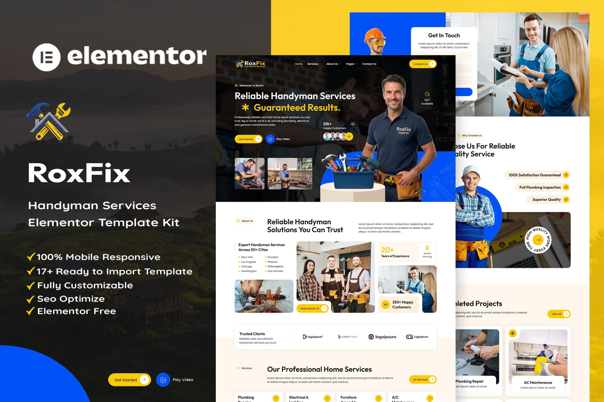 RoxFix - Handyman Services Elementor Template