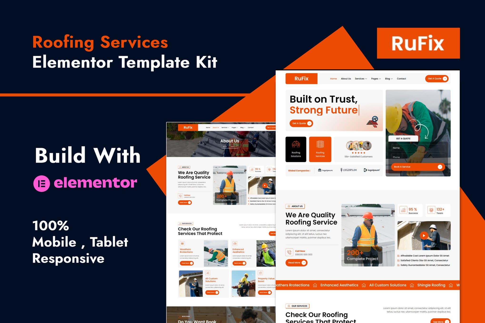 Rufix - Roofing Services Elementor Template