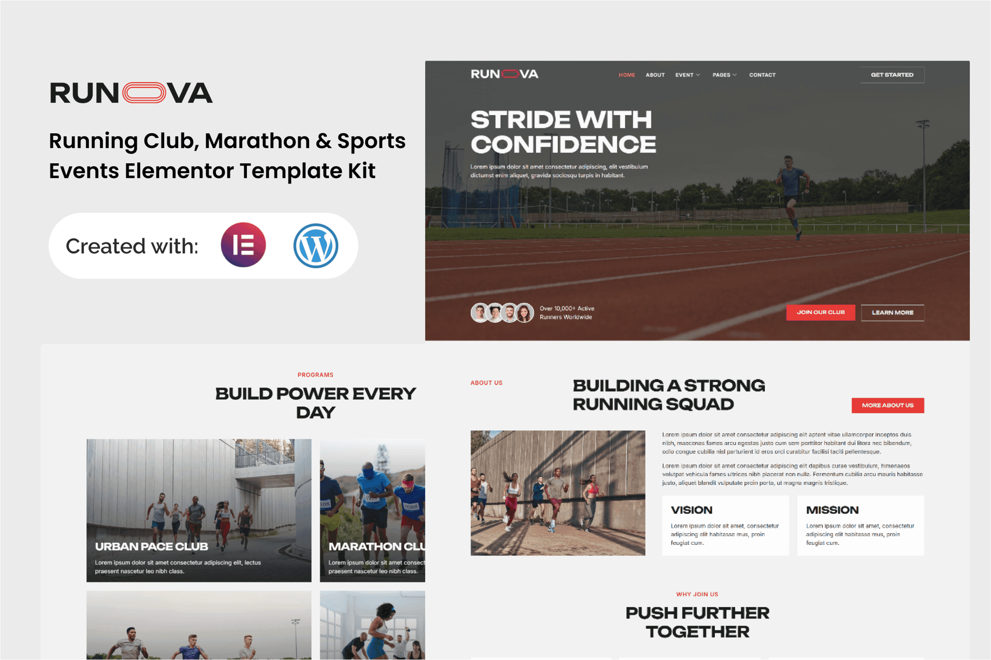 Runova - Marathon & Sports Events Running Club Elementor Template