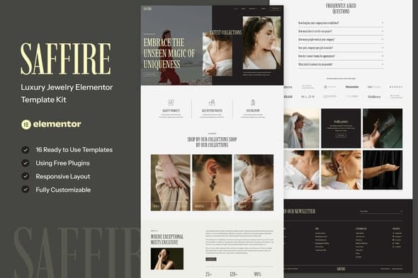 Saffire - Luxury Jewelry Elementor Template
