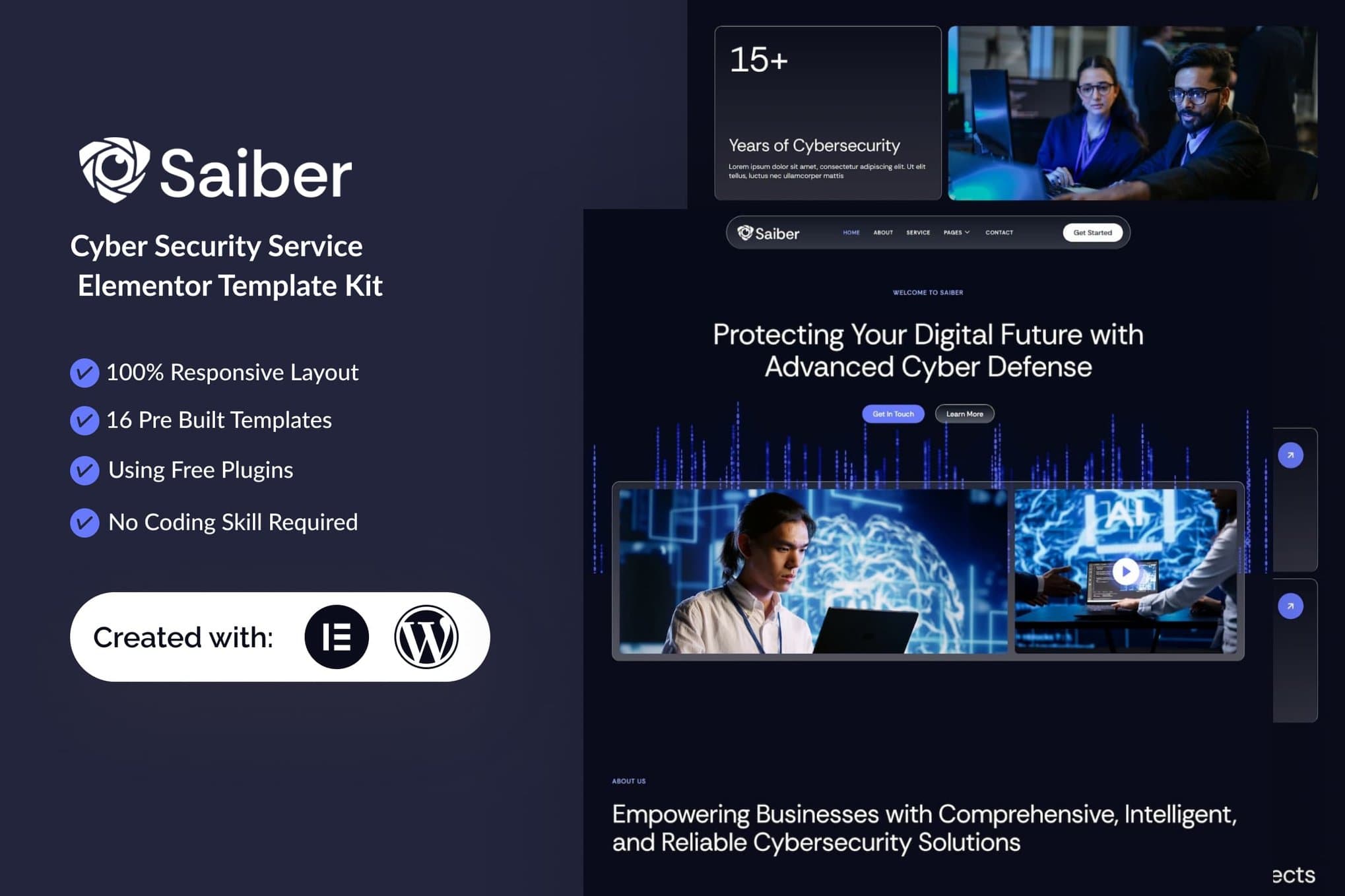 Saiber - Cyber Security Service Elementor Template