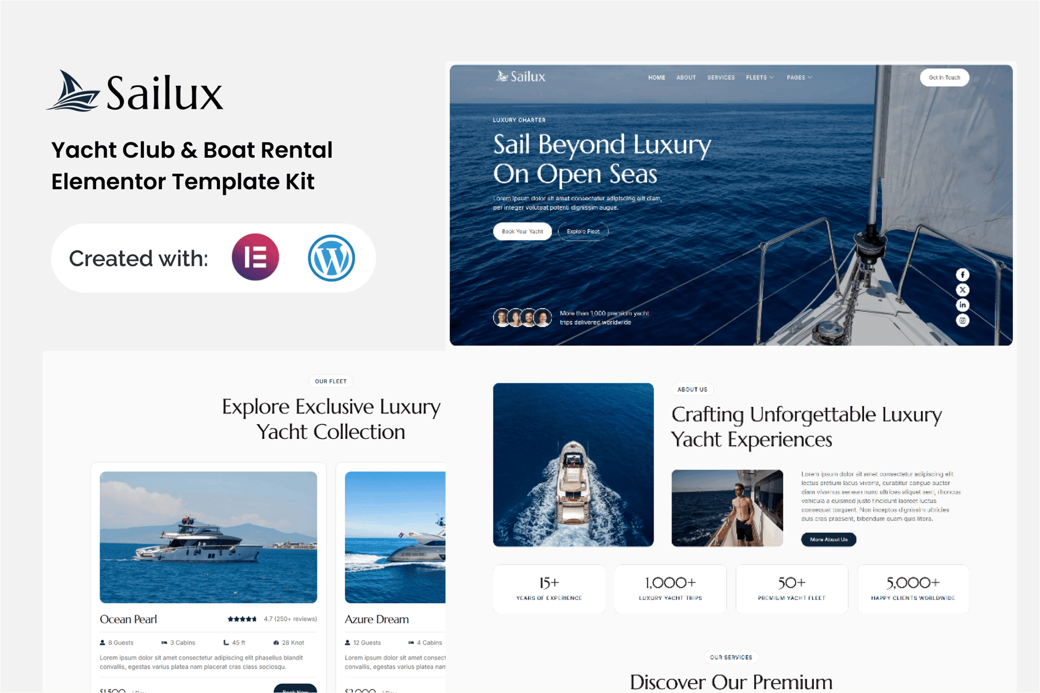 Sailux - Yacht Club & Boat Rental Elementor Template