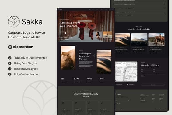 Sakka - Photography Service & Portfolio Elementor Template