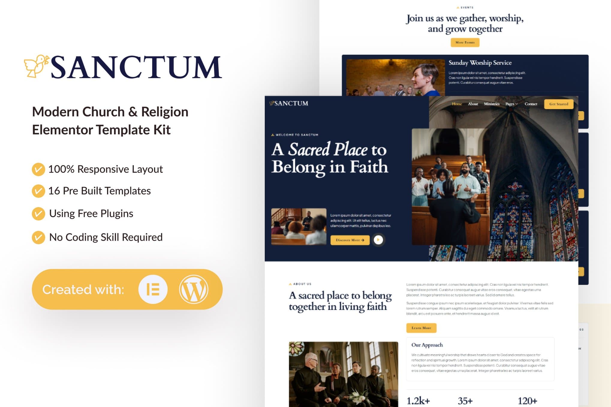 Sanctum - Modern Church & Religion Elementor Template