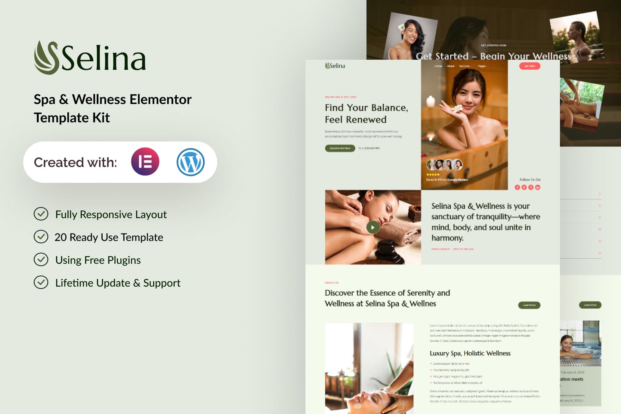 Selina - Spa & Wellness Elementor Template