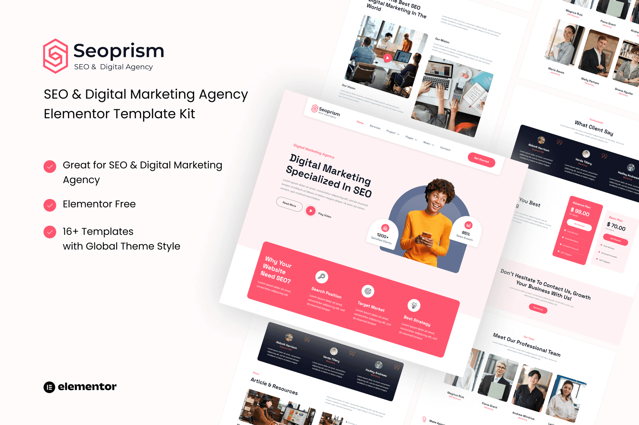 Seoprism - SEO & Digital Agency Elementor Template