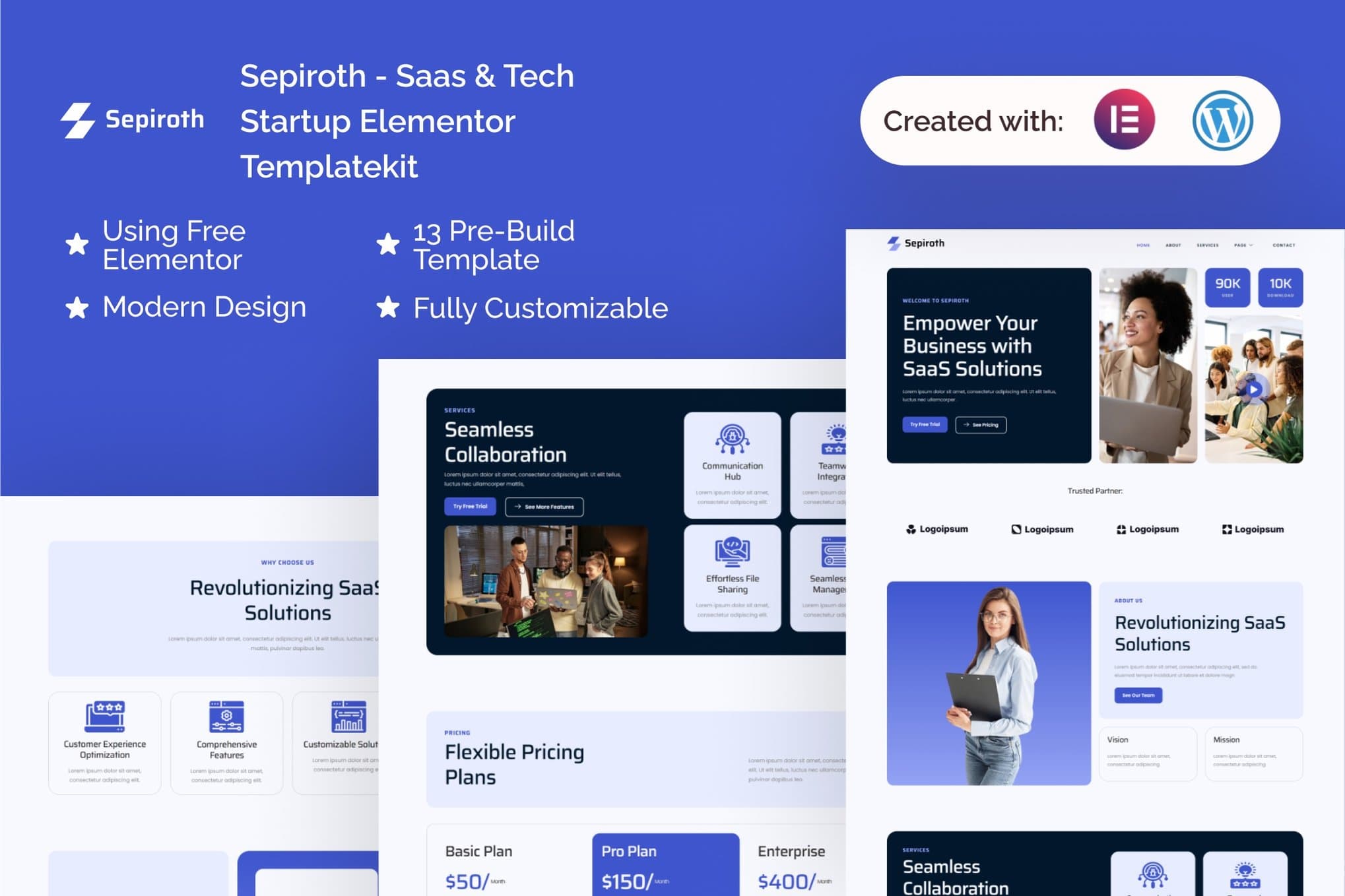 Sepiroth - Saas & Tech Startup Elementor Template
