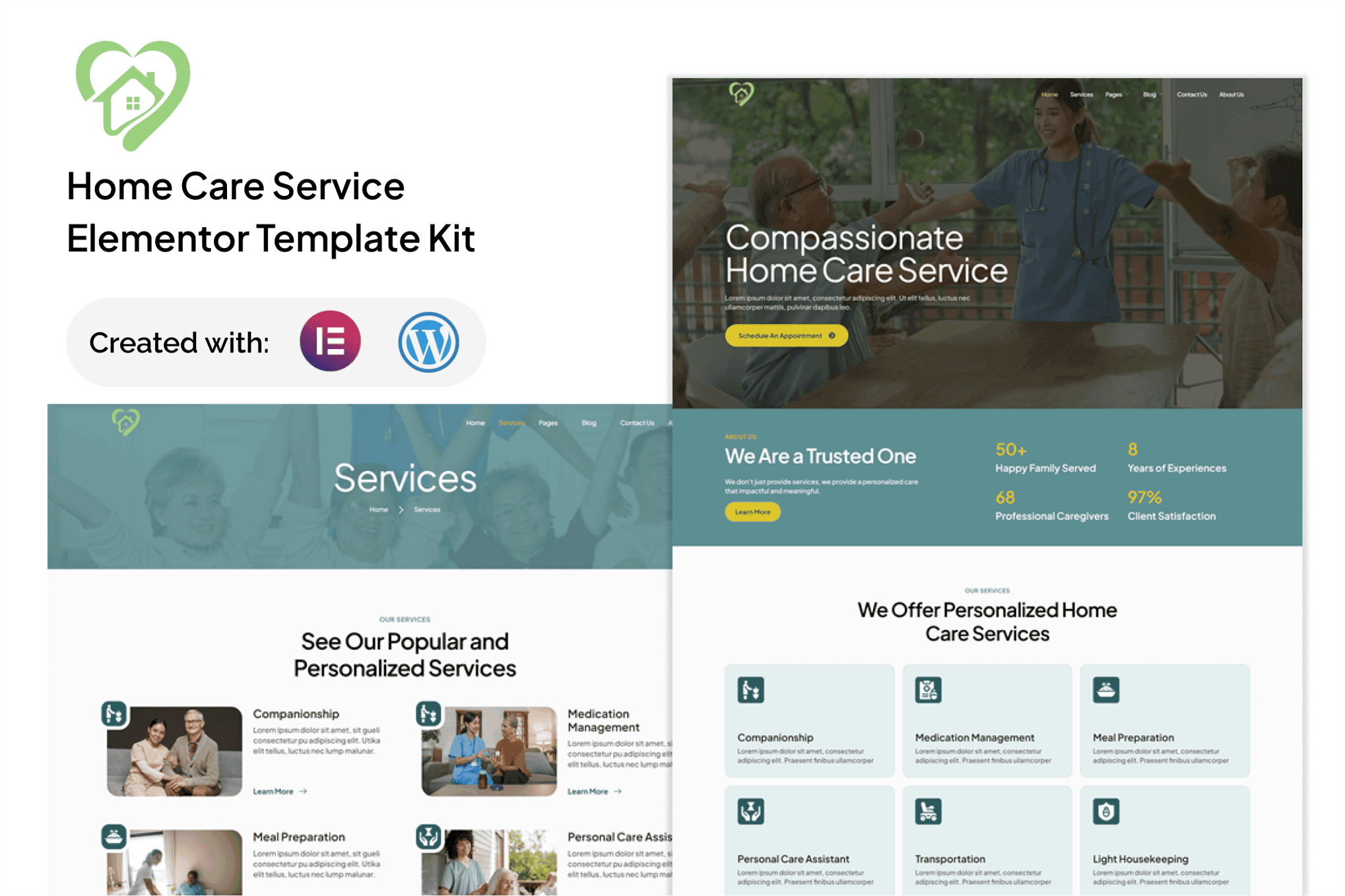 Serena – Home Care Services Elementor Template