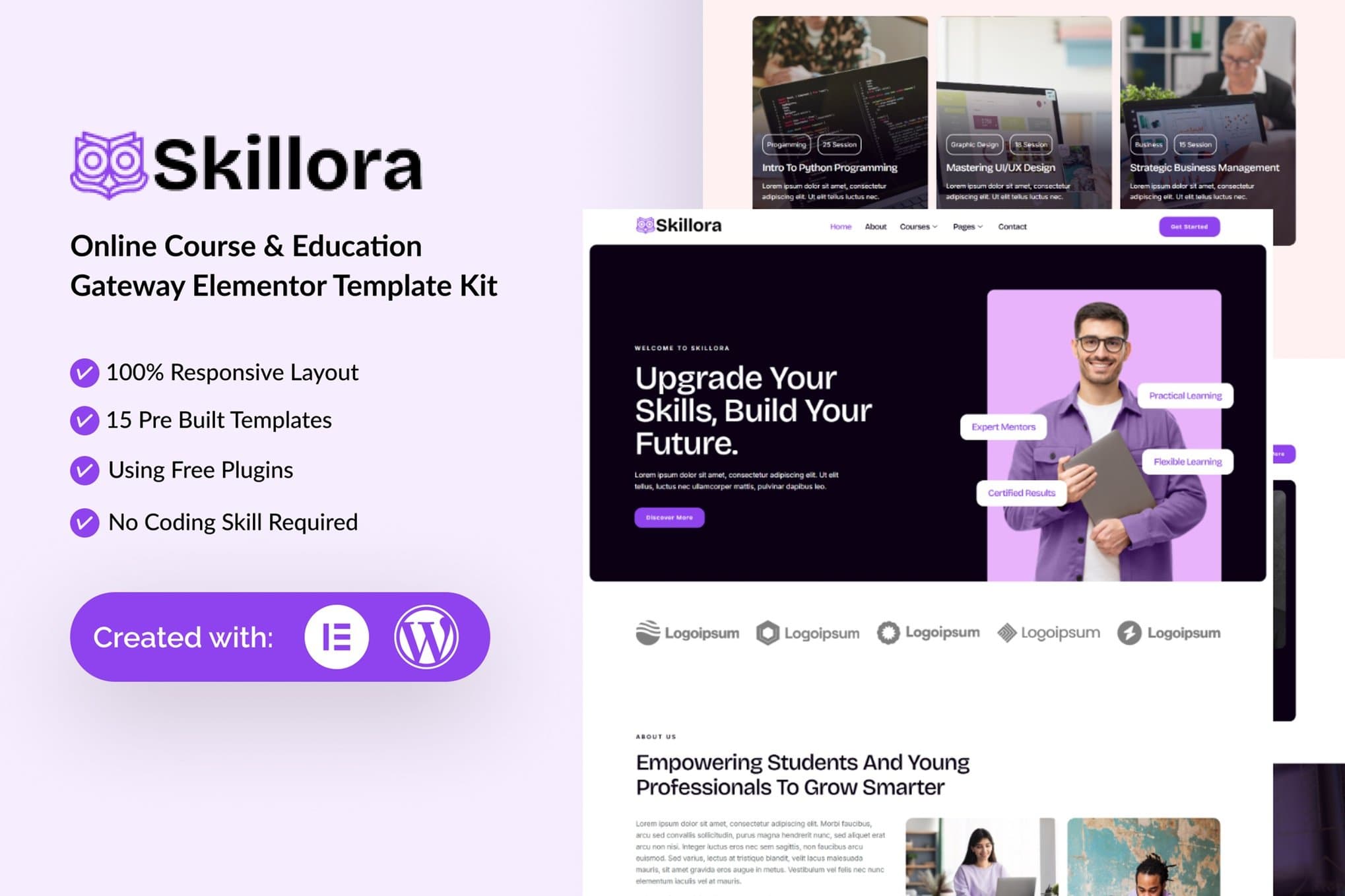 Skillora - Online Course & Edication Gateway Elementor Template