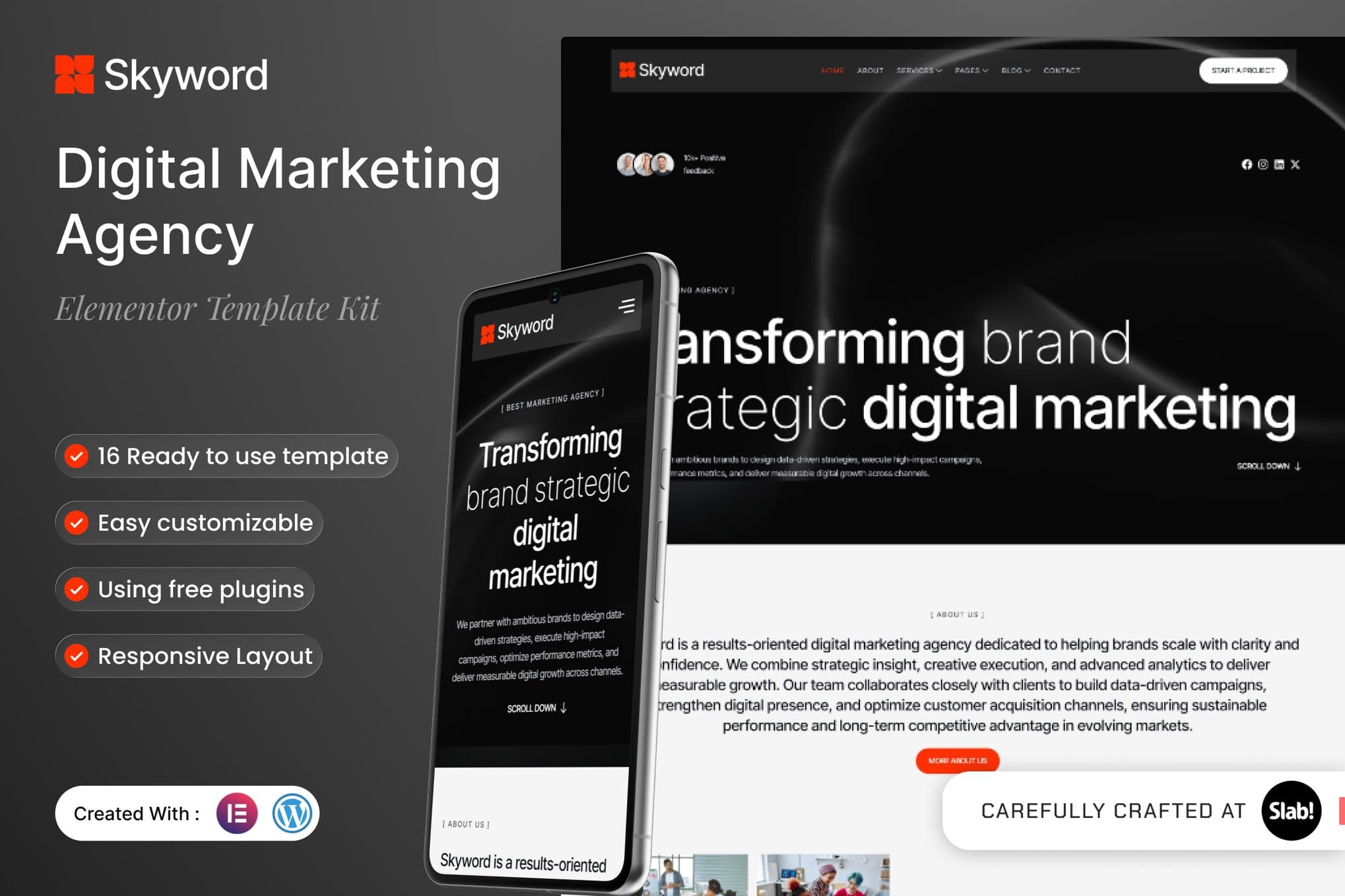 Skyword - Digital Marketing Agency Elementor Template