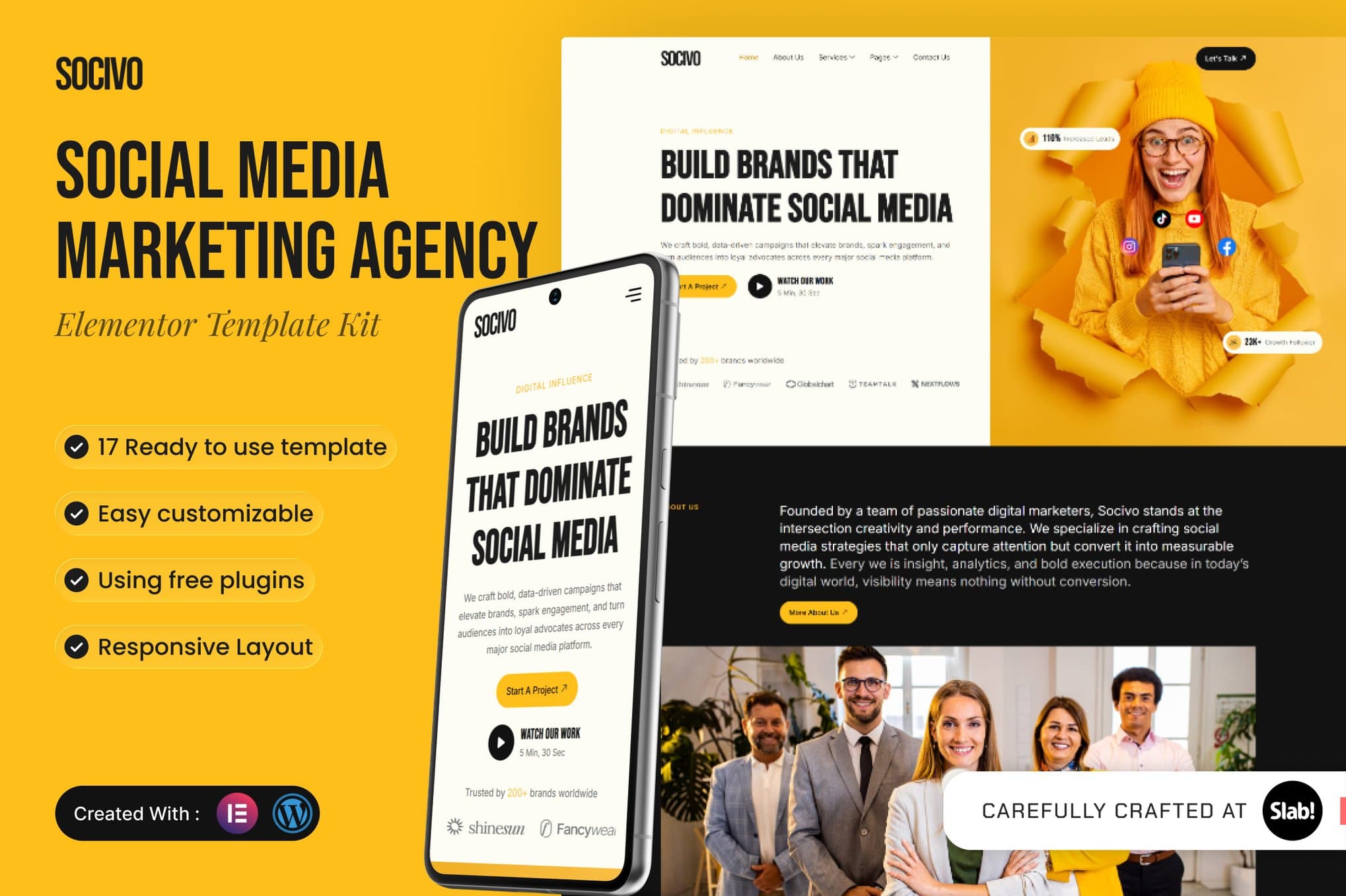 Socivo - Social Media Marketing Agency Elementor Template
