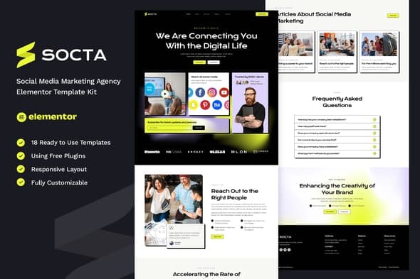 Socta - Social Media Marketing Agency Elementor Template