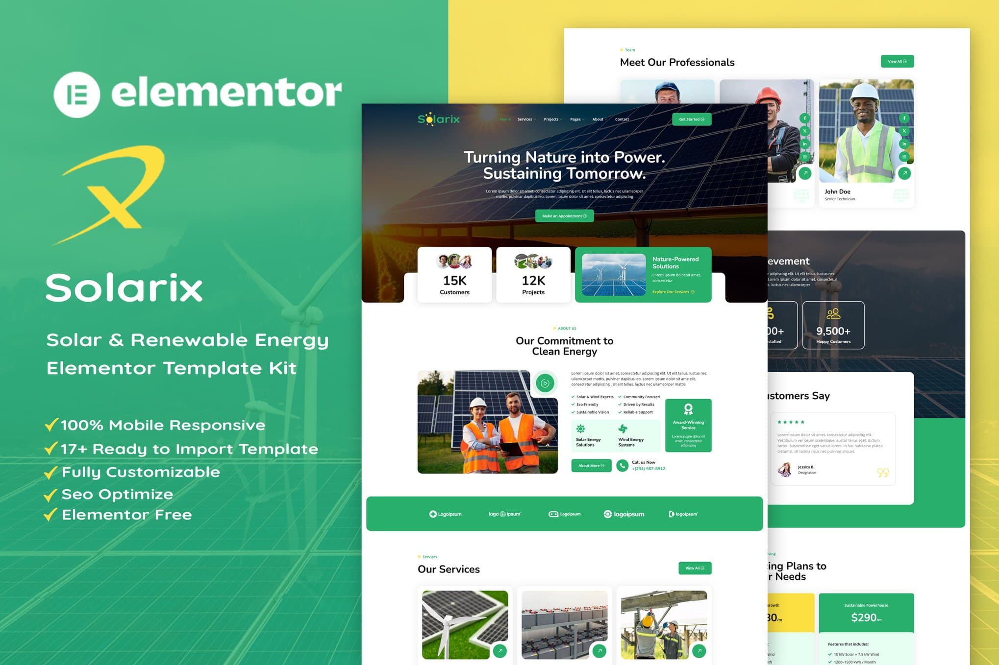 Solarix - Solar & Renewable Energy Elementor Template