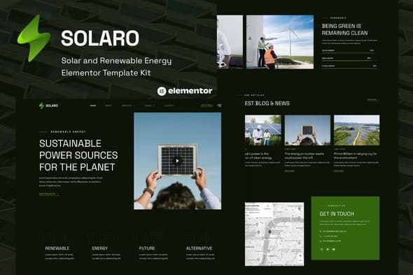 Solaro - Solar & Renewable Energy Elementor Template