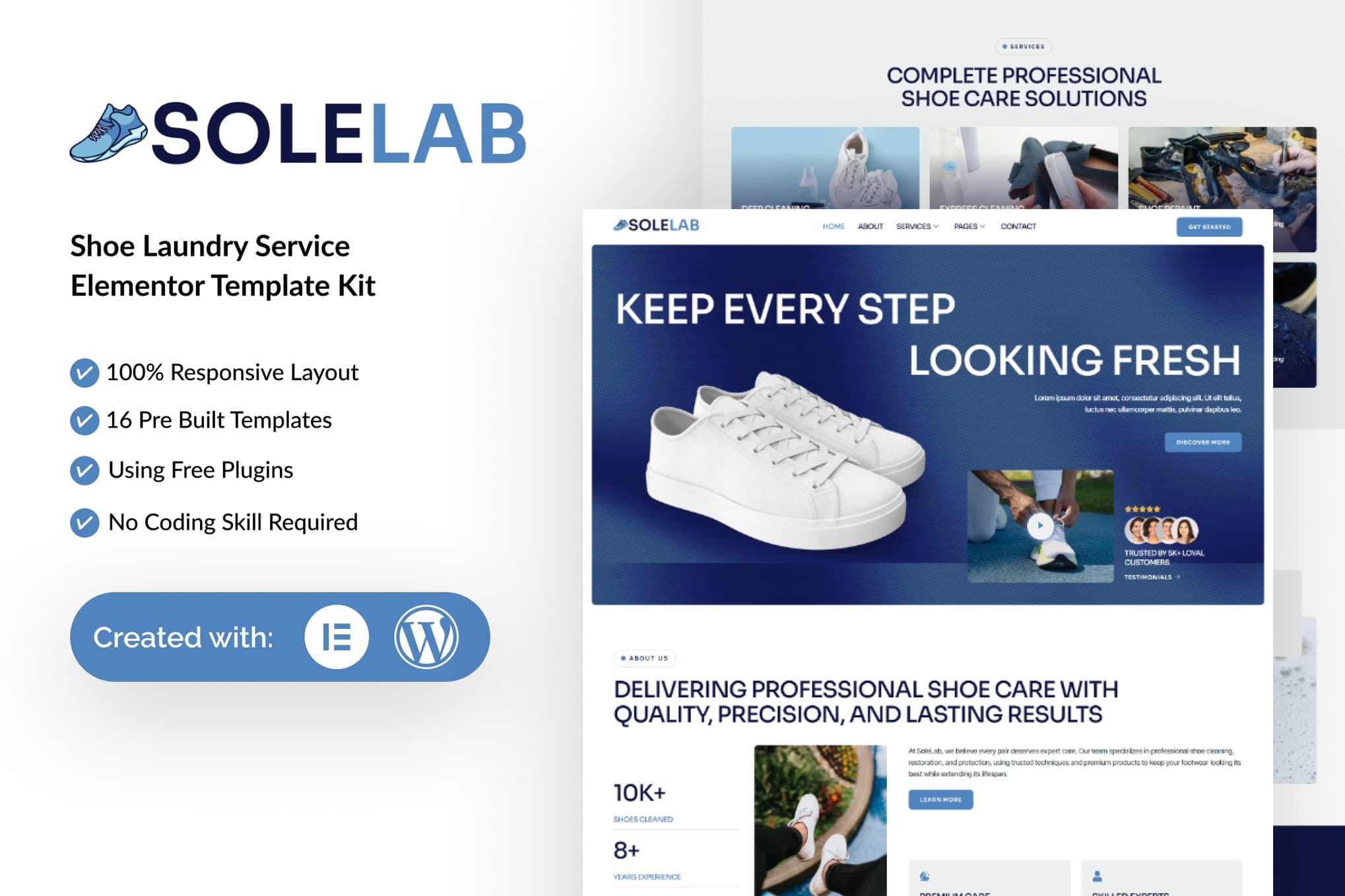 Solelab - Shoe Laundry Service Elementor Template