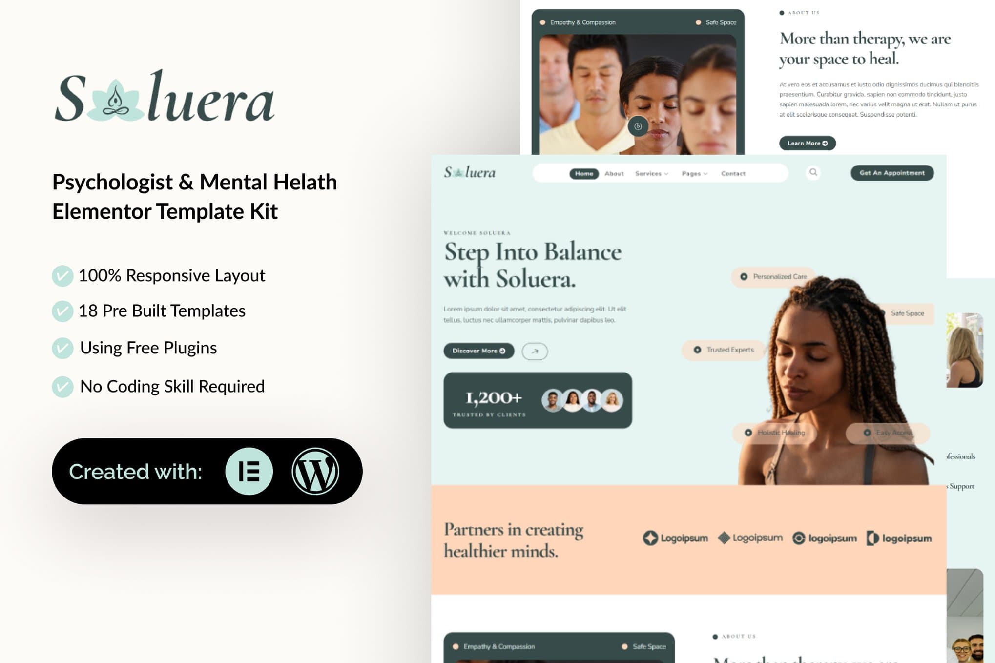 Soluera - Psychologist & Mental Health Elementor Template