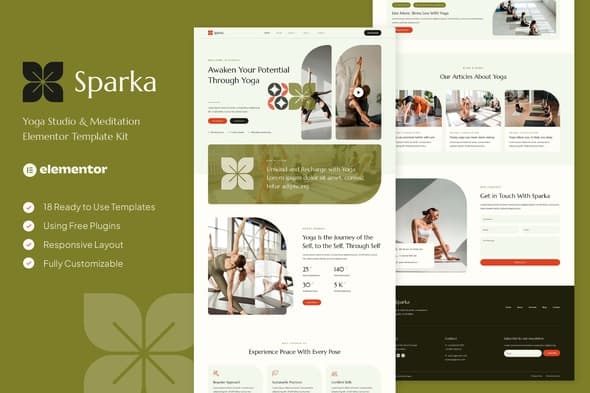 Sparka - Yoga Studio & Meditation Elementor Template